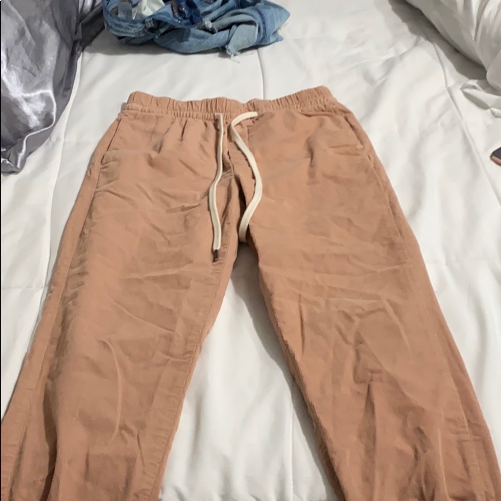 Pink corduroy joggers